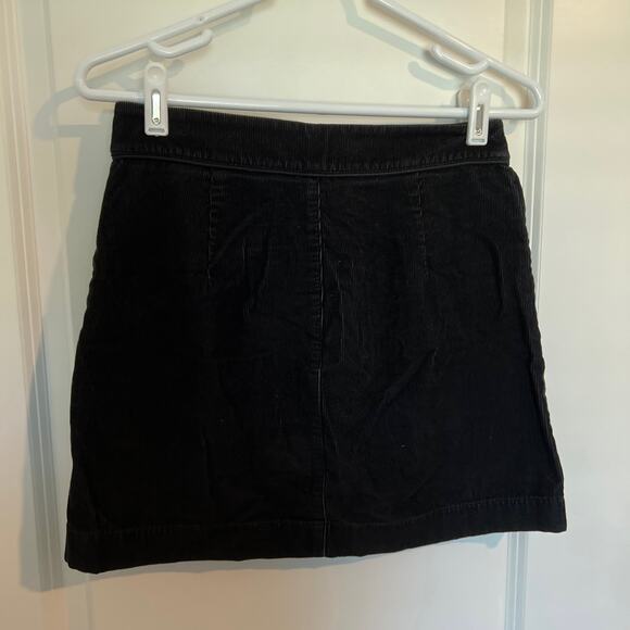 Wilfred Free Karmen Corduroy High Waisted Button Front Mini Skirt Black Womens 4 - Picture 7 of 7